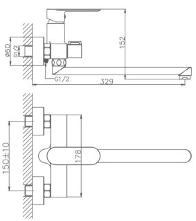 Смеситель для ванны Haiba HB22590 белый